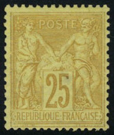 Neuf Avec Charnière N° 92, 25c Bistre Sur Jaune, Pointe De Rousseur Au Verso Sinon T.B. - Sonstige & Ohne Zuordnung