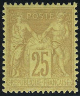 Neuf Avec Charnière N° 92, 25c Bistre Sur Jaune, Type II, Bon Centrage, T.B. Signé JF Brun - Other & Unclassified