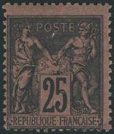 Neuf Avec Charnière N°91. 25c Noir Sur Rouge. T.B. - Sonstige & Ohne Zuordnung