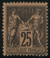 Neuf Avec Charnière N° 91, 25c Noir Sur Rouge, Cl, T.B. Signé - Sonstige & Ohne Zuordnung