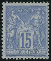 Neuf Sans Charnière N° 90a, 15c Bleu Sur Bleu, T.B. - Other & Unclassified