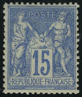 Neuf Sans Charnière N° 90, 15c Bleu, T.B. - Autres & Non Classés