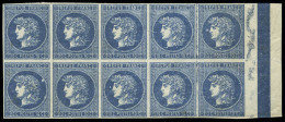 Neuf Sans Gomme Projet Gaiffe 1876, 10c Bleu, Bloc De 10, Bdf, T.B. Maury. - Sonstige & Ohne Zuordnung