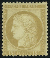 Neuf Avec Charnière N° 55a, 15c Bistre Jaune, Gros Chiffres 15, T.B. - Other & Unclassified