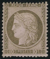 Neuf Avec Charnière N° 54a, 10c Brun Foncé Sur Rose, Gros Chiffres 10, T.B. Signé A Brun,... - Otros & Sin Clasificación