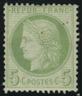 Neuf Avec Charnière N° 53, 5c Vert Jaune Sur Azuré, T.B. Paille D'origine Dans Le Papier - Autres & Non Classés