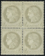 Neuf Avec Charnière N° 52, 4c Gris, Bloc De 4, Cl, Bon Centrage, T.B. - Sonstige & Ohne Zuordnung