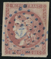 Oblitéré N° 49, 80c Rose, Obl Ancre Bleu Légère, T.B. Signé A Brun - Other & Unclassified