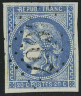 Oblitéré N° 46B + 46Ba Et 46Bc, 3 Nuances Du 20c Bleu Type III, Report 2, T.B. - Other & Unclassified