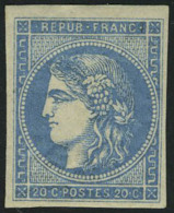 Neuf Avec Charnière N° 45B, 20c Bleu, Type II, Report 2, T.B. Signé A Brun - Autres & Non Classés