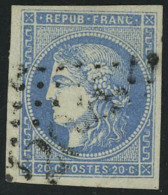 Oblitéré N° 45A, 20c Bleu, Type II, Report 1, T.B. - Sonstige & Ohne Zuordnung