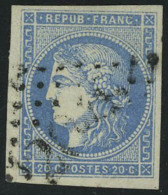 Oblitéré N° 45A, 20c Bleu, Type II, Report 1, T.B. - Other & Unclassified