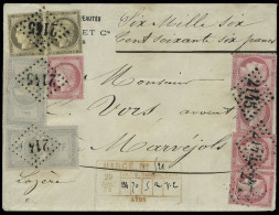 Lettre N° 33, Lettre Chargée Affranchie à 14f60 Avec 2 X 5f En Bleu + 2x 30c Et 5 X 80c... - Other & Unclassified