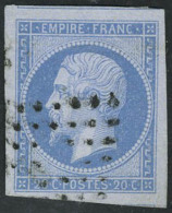 Oblitéré N° 14Ac, 20c Bleu Sur Lilas Type I, Grandes Marges Dont 2 Voisins, Superbe - Sonstige & Ohne Zuordnung