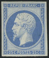 Neuf Avec Charnière N° 10c, 25c Bleu Présidence, Réimpression De 1862, T.B. - Other & Unclassified