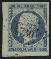 Oblitéré N° 10, 25c Bleu Bdf, T.B. - Altri & Non Classificati