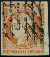 Oblitéré N° 5a, 40c Orange Vif, Obl Grille Sans Fin, T.B. Signé - Sonstige & Ohne Zuordnung