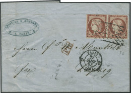 Lettre N°5. Paire Du 40c Orange Obl. Grille + CàD 27 Janv 53 Pour Leipzig (Saxe), Tarif à 80c Au... - Sonstige & Ohne Zuordnung