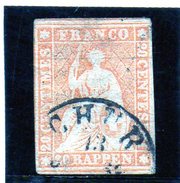 B - Svizzera 1857 - Elvezia Seduta - 1843-1852 Timbres Cantonaux Et  Fédéraux