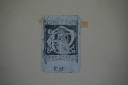 Ex-libris Héraldique Français XIXème - Edouard De Neuilly - Ex-Libris