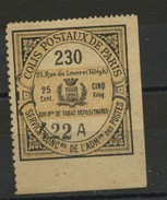 FRANCE -  COLIS POSTAUX DE PARIS POUR PARIS  0,25c  -  -  MAURY N° 28 (*) - Mint/Hinged