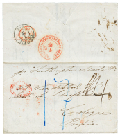 "MEHLEM" : 1858 ADMON CORREOS MONTEVIDEO In Red On Entire Letter From MEHLEM To GERMANY. Vf. - Uruguay
