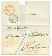 "MEHLEM" : 1857 Entire Letter Datelined From MEHLEM To GERMANY. Verso, ENGLAND PER AACHEN. Vvf. - Uruguay