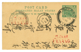MALAYA : 1916 MALAY STATES P./Stat 1c Canc. TELUK ANSON + IPOH To PENANG. Vvf. - Autres & Non Classés