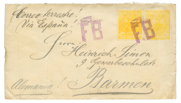 PERU : 1897 P./Stat 10c + 10c Canc. "FB" In Violet To GERMANY. Vvf. - Perù