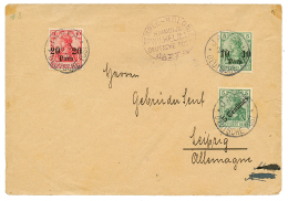 PALESTINE : 1910 Mixt 10p + 20p + 5c Canc. JERUSALEM + TEMPEL-KOLONIE/HAMJDIJE/WILHELMA/DEUTSCHE POST JAFFA On Envelope - Palestine