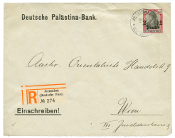 PALESTINE : 2P P./Stat "DEUTSCHE PALASTINA BANK" Sent REGISTERED From JERUSALEM To AUSTRIA. Vf. - Palestine