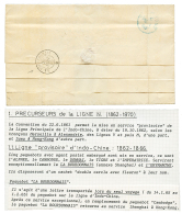 "French Packet LA BOURDONNAIS To HONG-KONG" : 1865 40c EAGLE(x2) Canc. CCH + COCHINCHINE SAIGON On Cover(fault) To HONG - Altri & Non Classificati