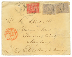 1877 10p(x2) + 1P Canc. CAIRO On Envelope Via LONDON To SOMERSET COUNTY (UNITED STATES). Vf. - Other & Unclassified