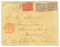 1877 10p(x2) + 1P Canc. CAIRO On Envelope Via LONDON To SOMERSET COUNTY (UNITED STATES). Vf. - Autres & Non Classés