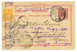 1891 GERMANY P./Stat 10pf Canc. HIRSCHBERG + CHILE 10c Canc. SANTIAGO To SWITZERLAND. Vvf. - Chili