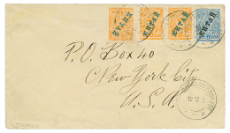 1912 1k(x3) + 7k Canc. TIENTSIN On Envelope To NEW-YORK(USA). Vvf. - Other & Unclassified