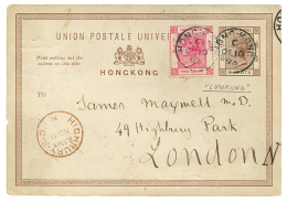 "LUNKUNG Via HONG-KONG" : 1895 P./Stat 3c Datelined "LUNKUNG" Canc. HONG-KONG To ENGLAND. Vf. - Other & Unclassified