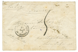 CHINA - FRENCH EXPEDITION : 1861 CORPS EXP. CHINE Bau CENTRAL + "5" Tax Marking(scarce) On Envelope Via SUEZ To FRANCE. - Other & Unclassified