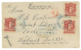 1890 ARGENTINA 8c(x3) On REGISTERED Envelope From ROSARIO To LOCHE SWITZERLAND. Vf. - Autres & Non Classés