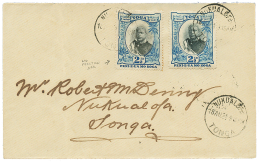 "Variety NO Fraction Bar" : 1924 2 1/2d(x2) One Copy With Variety "NO Fraction Bar" Canc. NUKUALOFA TONGA On Local Envel - Other & Unclassified