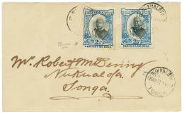 "Variety NO Fraction Bar" : 1924 2 1/2d(x2) One Copy With Variety "NO Fraction Bar" Canc. NUKUALOFA TONGA On Local Envel - Autres & Non Classés