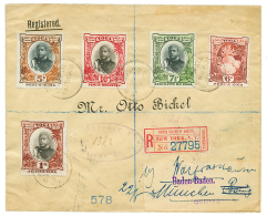 1899 5d+ 6d+ 7 1/2d+ 10d+ 1 SHILLING Canc. TONGA On REGISTERED Envelope Via USA To GERMANY. Vf. - Other & Unclassified