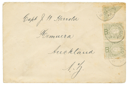 1895 Bisect 1d + 1d(x2) Canc. TONGA On Envelope To AUCKLAND NEW ZEALAND. RARE. Vvf. - Autres & Non Classés