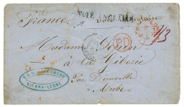 1863 "1/3" Tax Marking + PD Rouge + Rare Cachet In French VOIE ANGLAISE On Envelope From SIERRA-LEONE To FRANCE. Verso, - Other & Unclassified