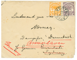 SAMOA - DAVIS POST : 1895 1/2p + 2d Canc. APIA SAMOA On Envelope To "DAMPFER DARMSTADT" C/o German CONSULATE SYDNEY(AUST - Other & Unclassified