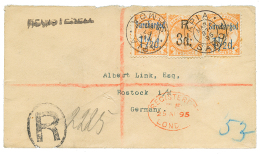 1895 Provisional 1 1/2d On 2c(x2) + 3d On 2c Canc. APIA SAMOA On REGISTERED Cover To GERMANY. Vf. - Other & Unclassified