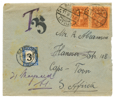 SOUTH AFRICA : 1930 LATVIA 15c(x2) Canc. BAUSKA To CAPE TOWN Taxed On Arrival With 3d POSTAGE DUE. Vf. - Other & Unclassified