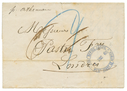 1869 Superb Blue Cachet POST OFFICE LAGOS WEST COAST OF AFRICA + Tax Marking On Entire Letter From LAGOS To ENGLAND. Ext - Other & Unclassified