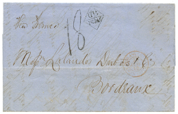 1862 GB/1F62c + "18" Tax Marking On Entire Letter From MADRAS To FRANCE. Superb. - Other & Unclassified