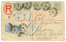 GRENADA To AUSTRALIA : 1894 1/2d(x5) + 2 1/2d(x2) Canc. GRENADA On REGISTERED-LETTER(2d) To SYDNEY (NEW SOUTH WALES). Ve - Autres & Non Classés